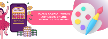 7 Oasis online casino Canada - artistic painting palette with casino chips and cards